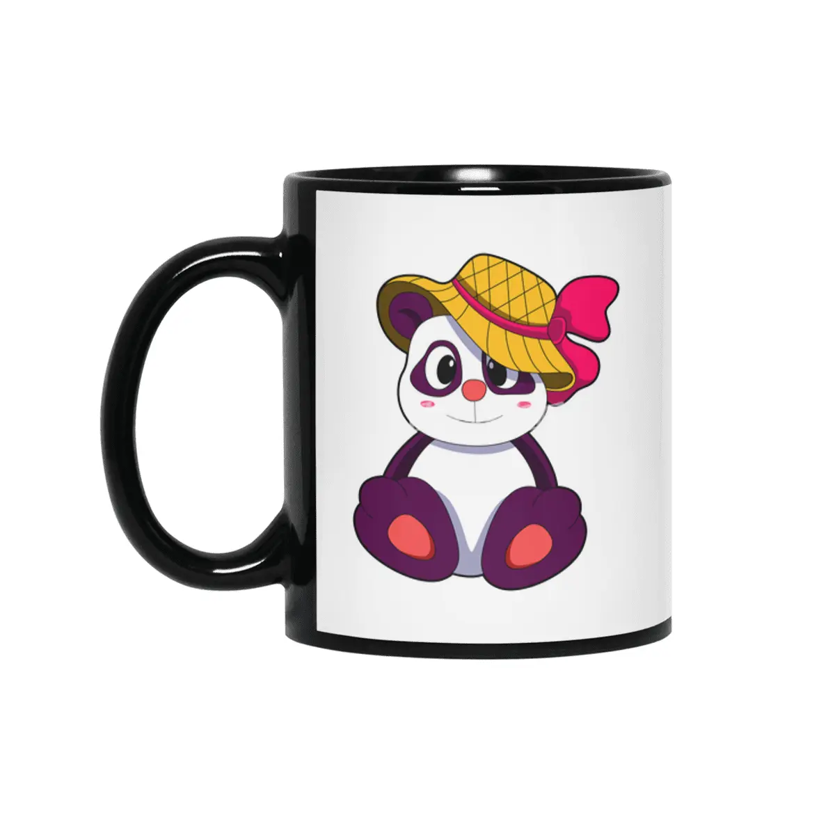 Panda with Hat Siyah Kupa