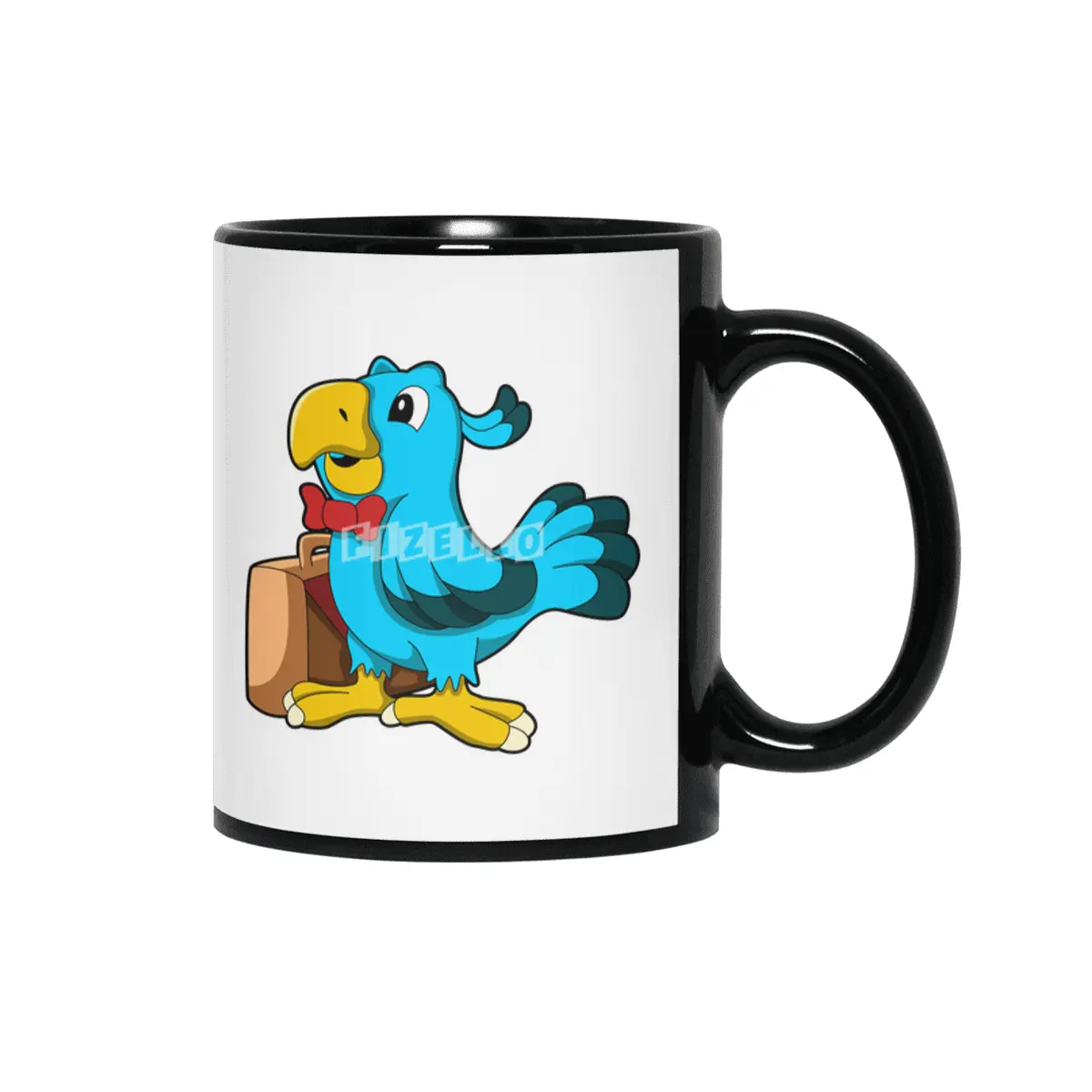 Parrot as Businessman with Bag Siyah Kupa