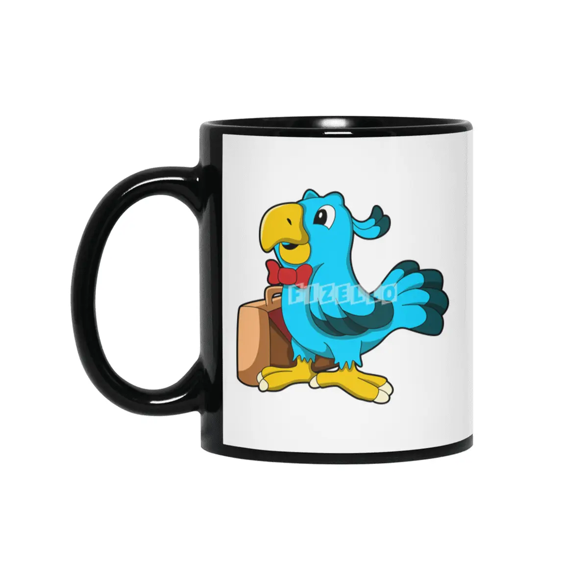 Parrot as Businessman with Bag Siyah Kupa