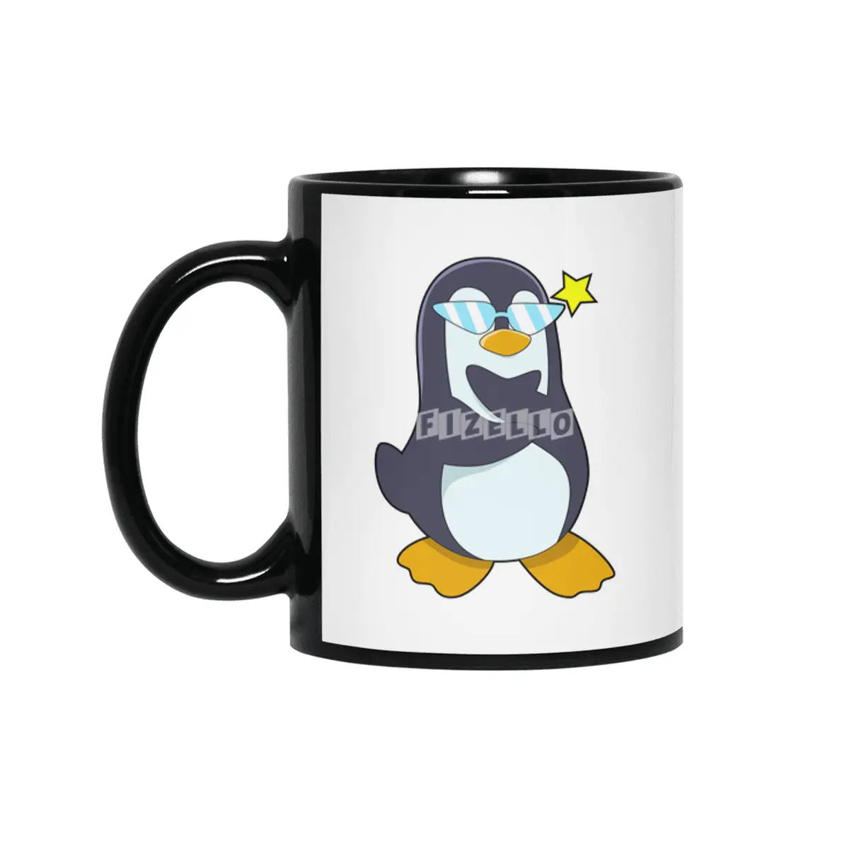 Penguin with Sunglasses Siyah Kupa