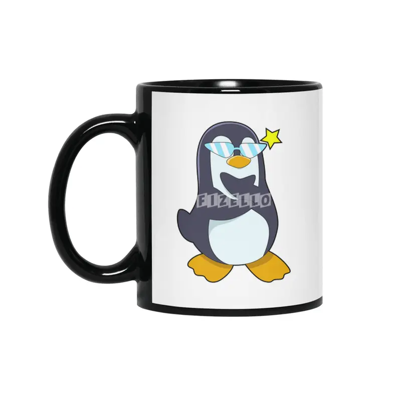 Penguin with Sunglasses Siyah Kupa