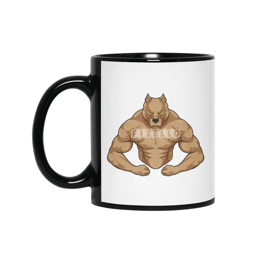 Pitbull as Bodybuilder extreme Siyah Kupa
