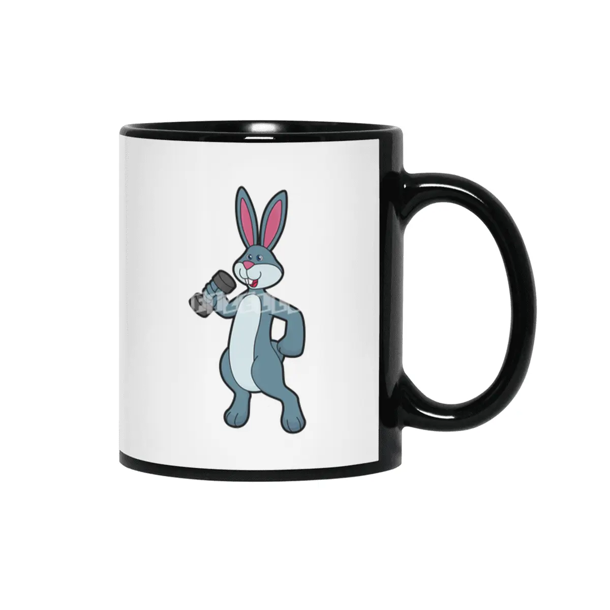 Rabbit at Strength training with Dumbbell Siyah Kupa