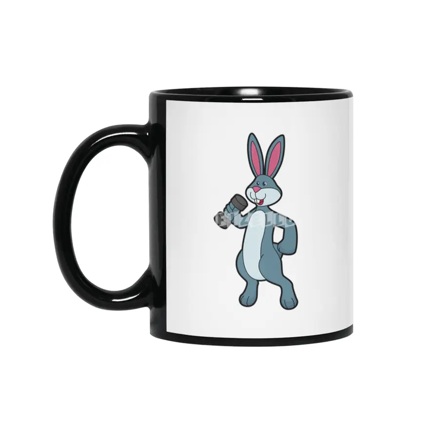 Rabbit at Strength training with Dumbbell Siyah Kupa