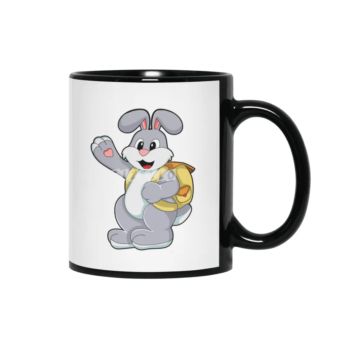 Rabbit with Backpack Siyah Kupa