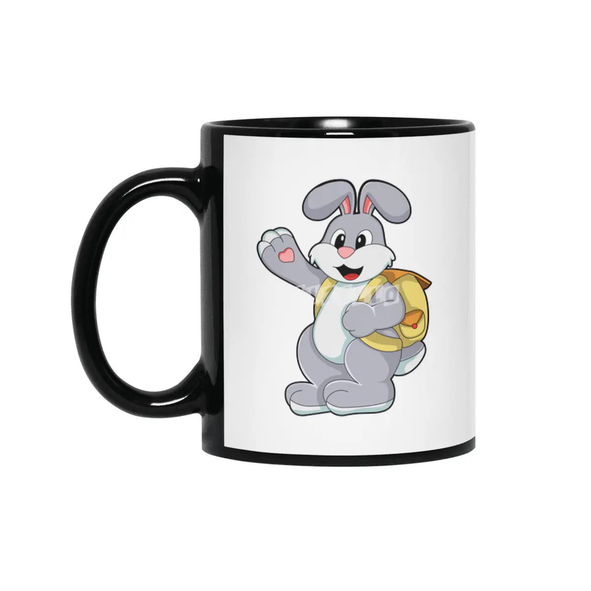 Rabbit with Backpack Siyah Kupa