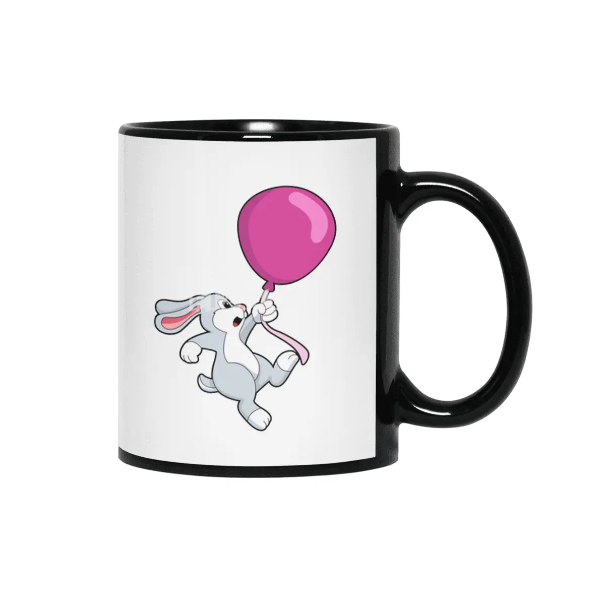 Rabbit with Balloon Siyah Kupa