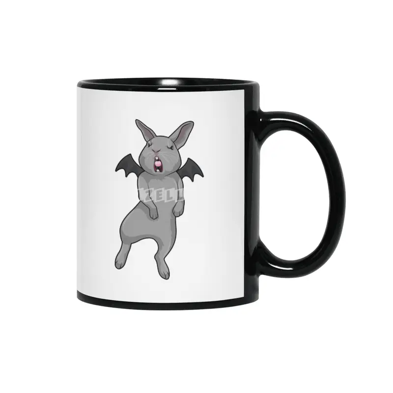 Rabbit with Bat wing Siyah Kupa