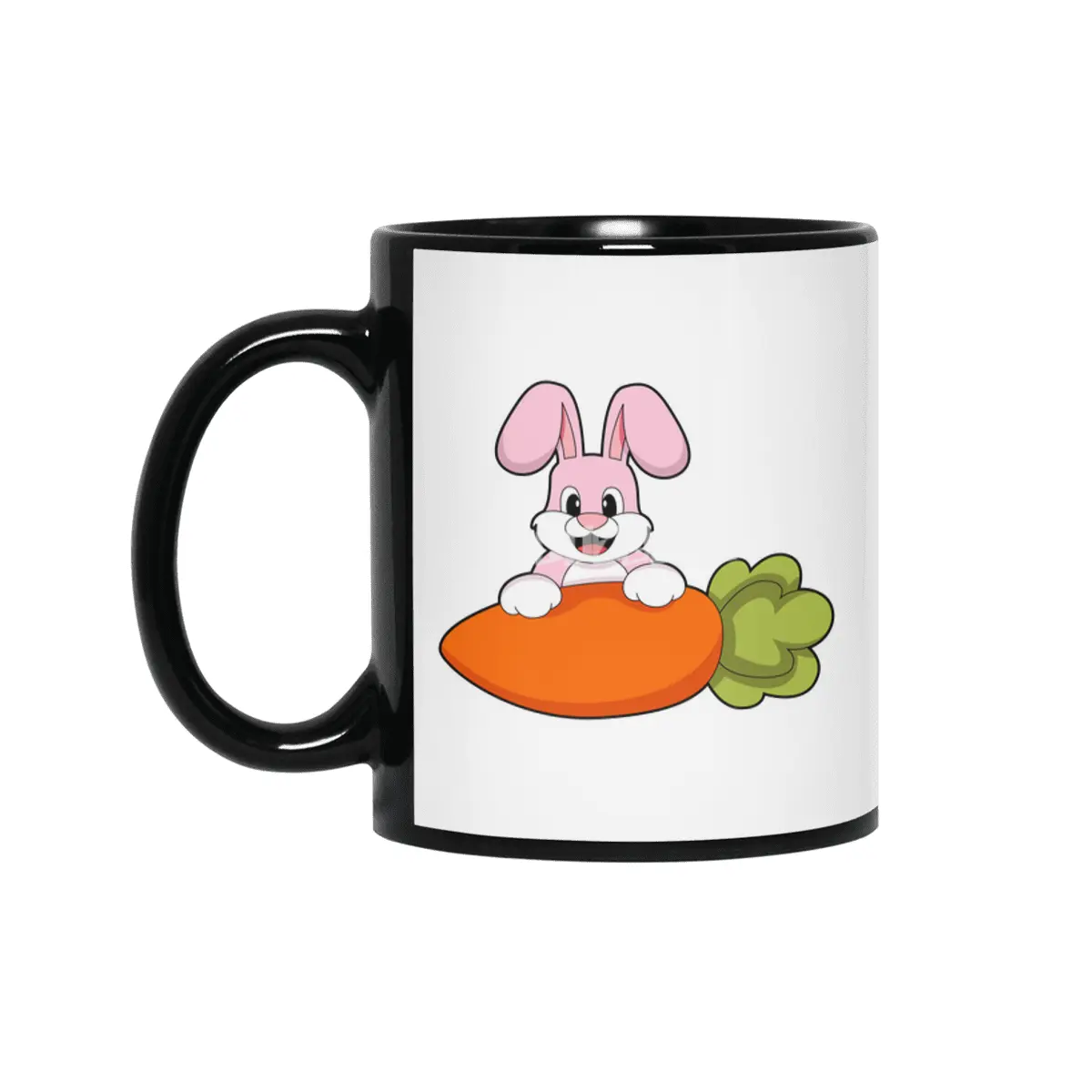 Rabbit with Carrot Siyah Kupa