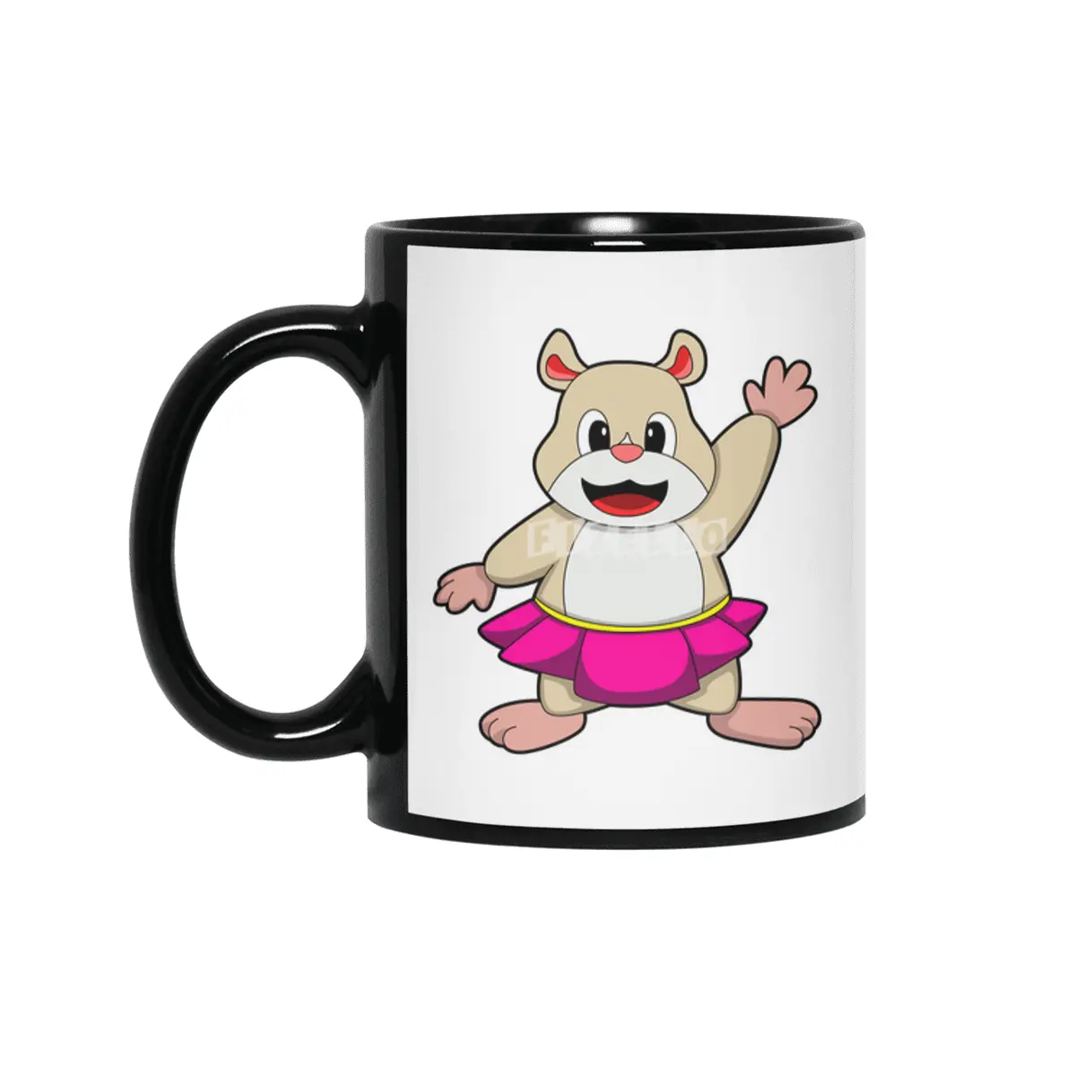 Hamster at Dance with Skirt Siyah Kupa