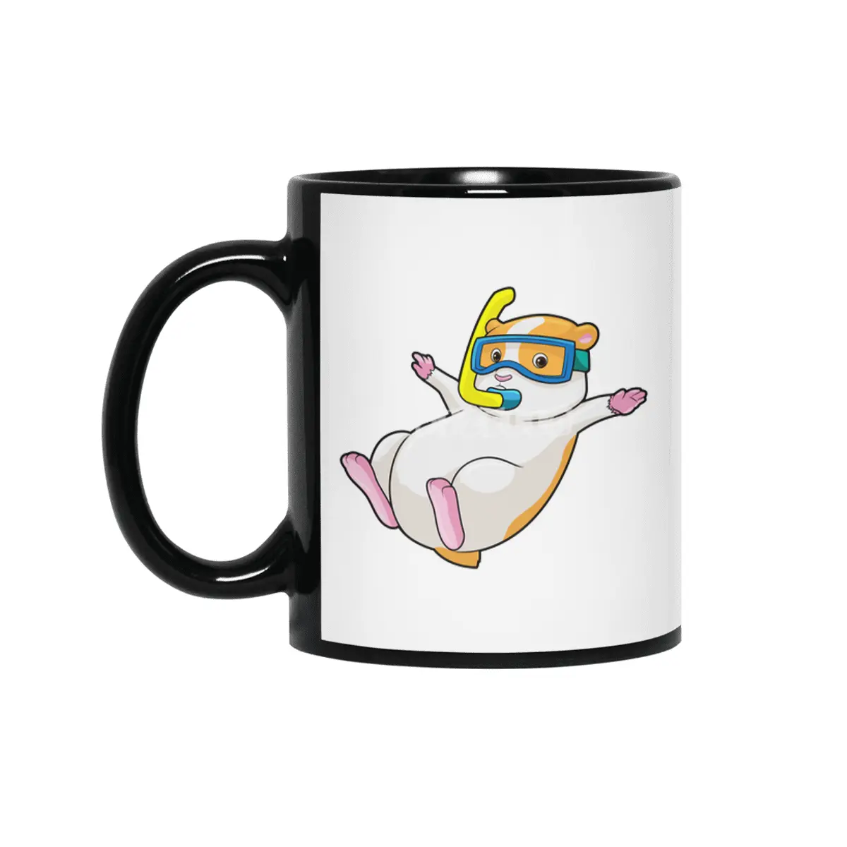Hamster at Diving with Swimming goggles Siyah Kupa