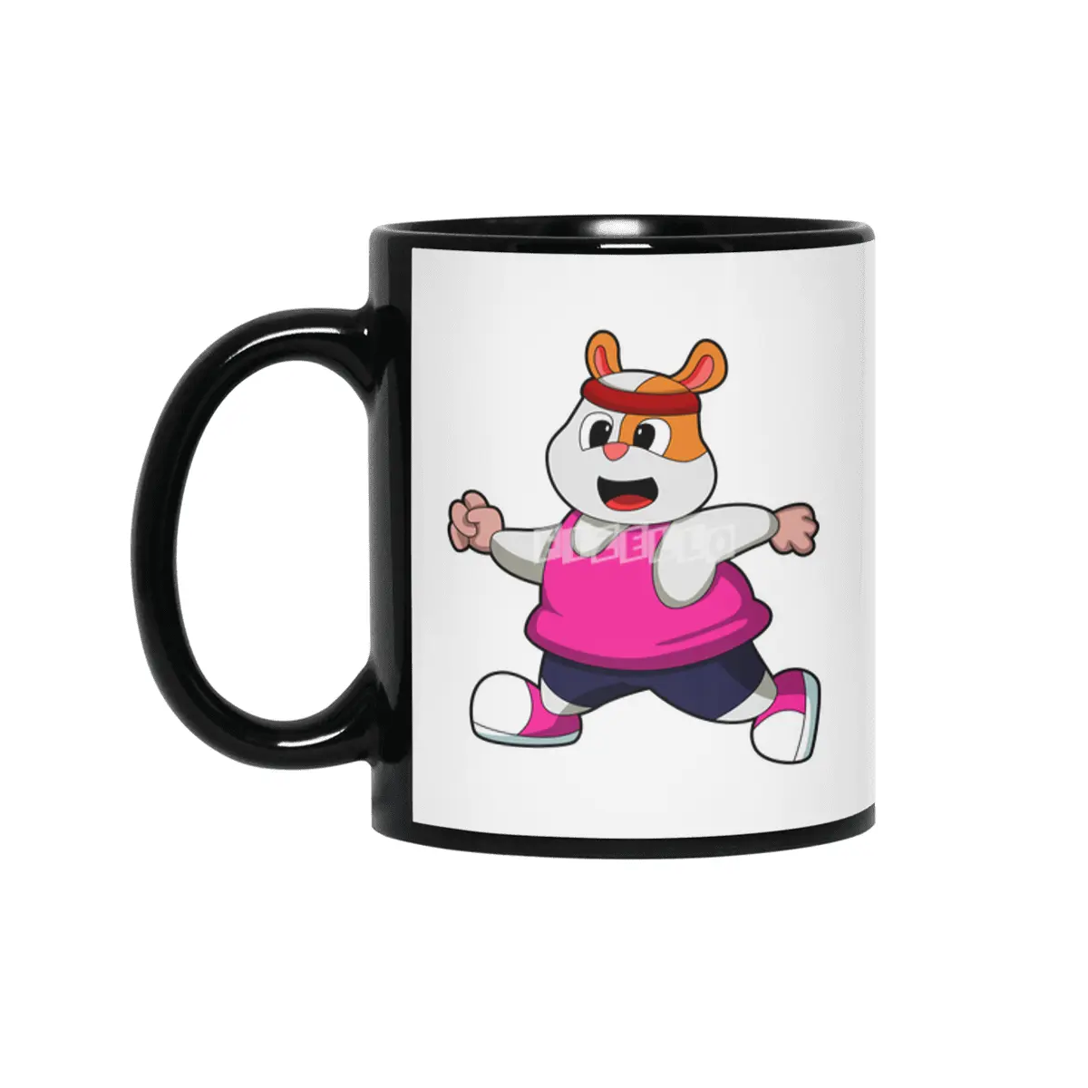 Hamster at Running with Headband Siyah Kupa