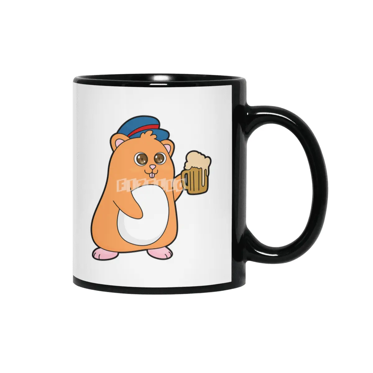 Hamster with Beer Siyah Kupa