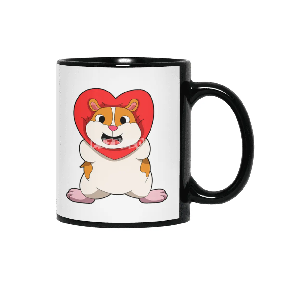 Hamster with Heart Siyah Kupa
