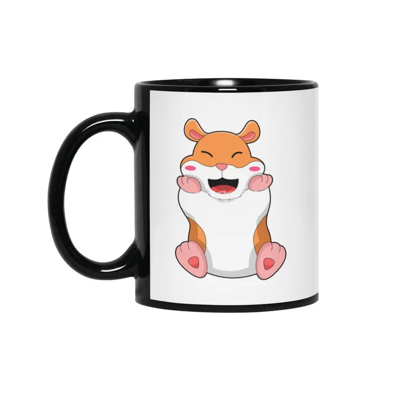 Hamster with red Cheeks Siyah Kupa