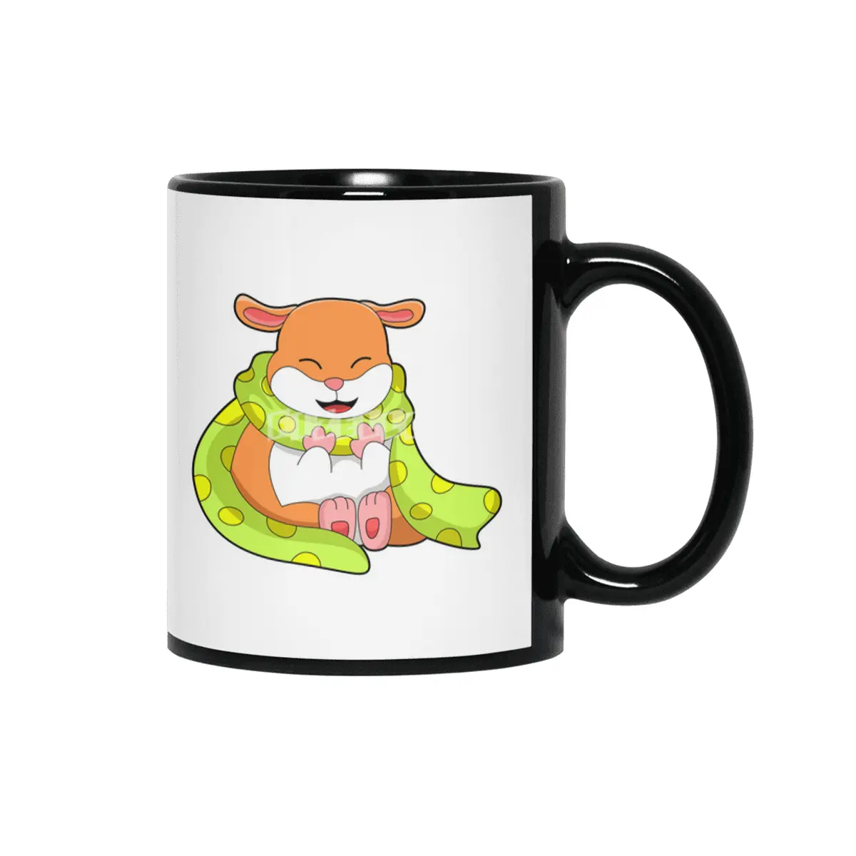 Hamster with Scarf Siyah Kupa