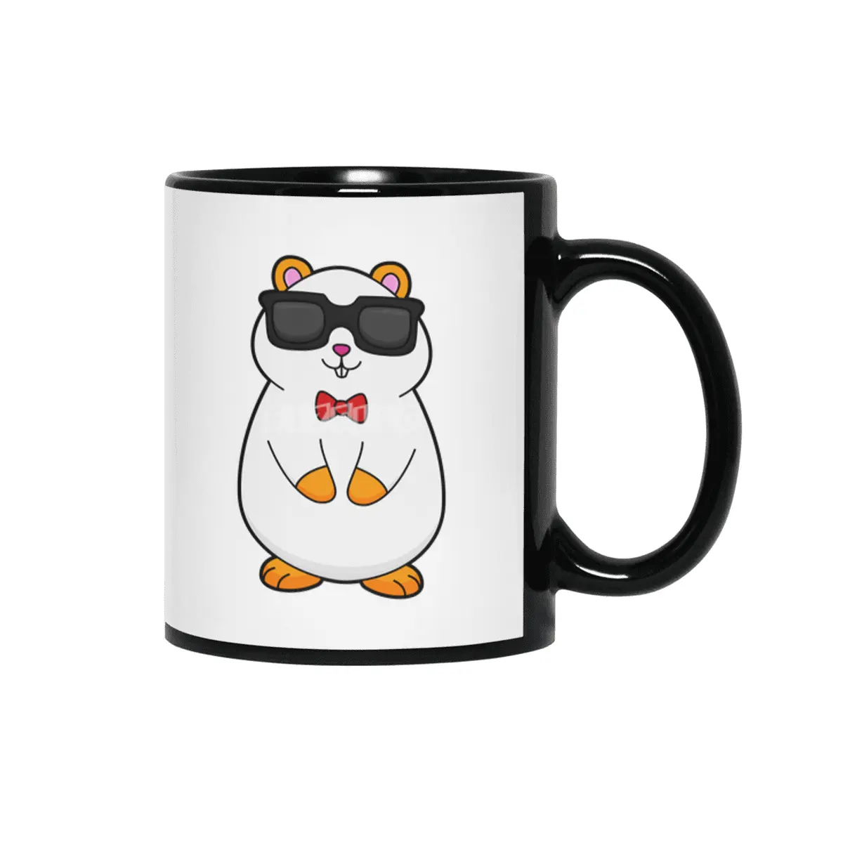 Hamster with Sunglasses & Bow tie Siyah Kupa