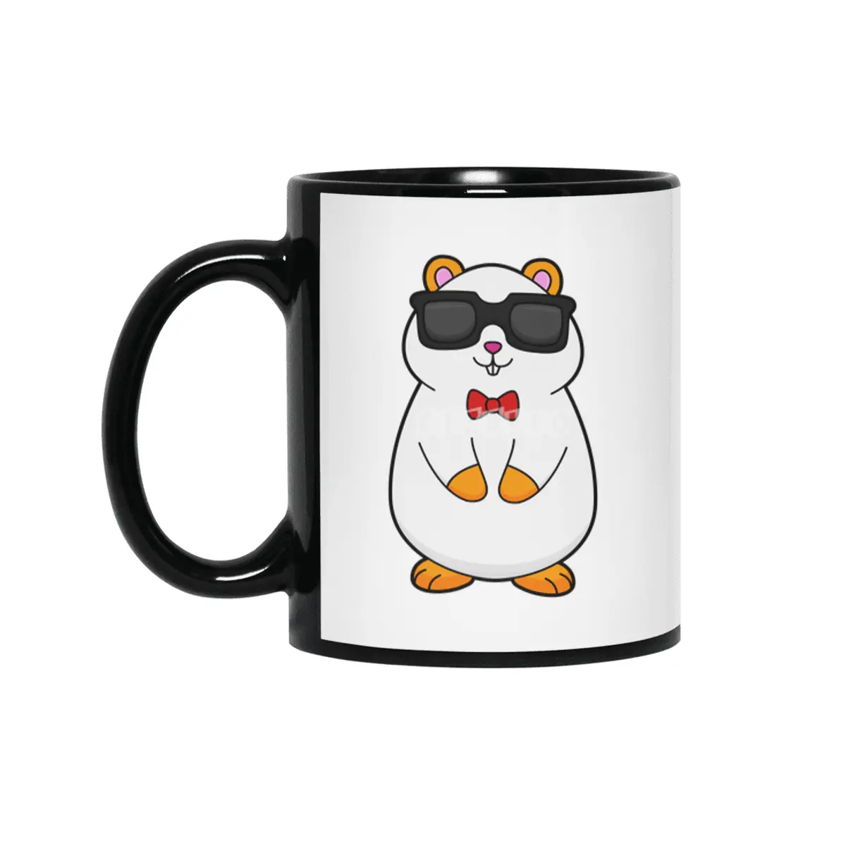 Hamster with Sunglasses & Bow tie Siyah Kupa