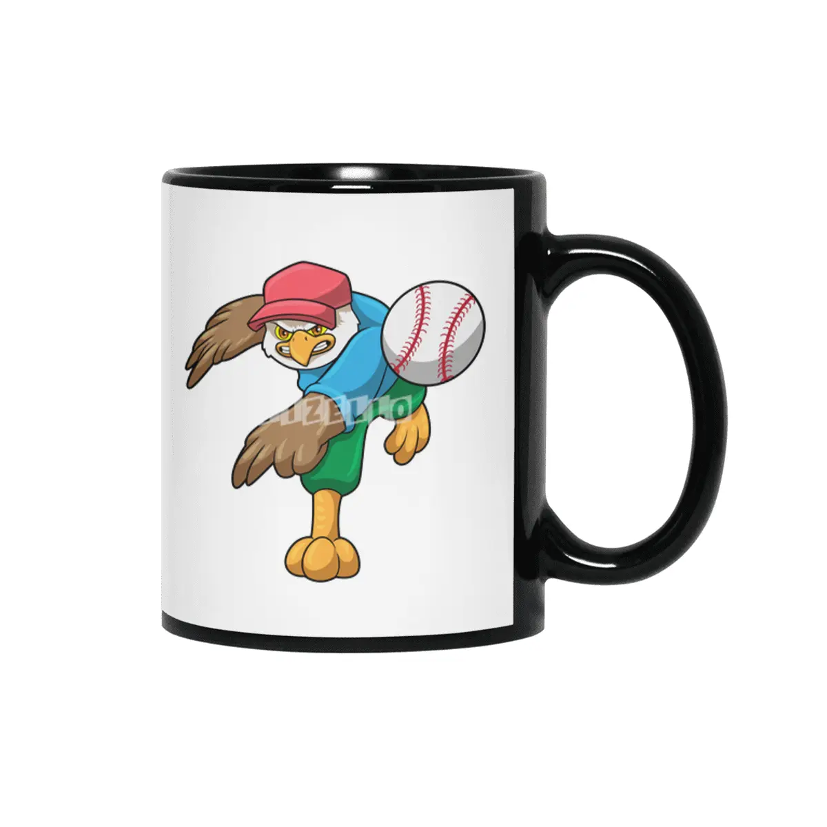 Hawk at Baseball with Baseball bat Siyah Kupa