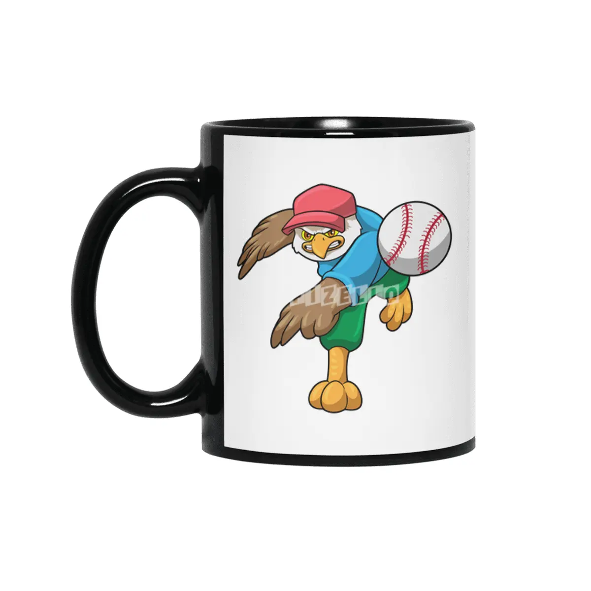 Hawk at Baseball with Baseball bat Siyah Kupa