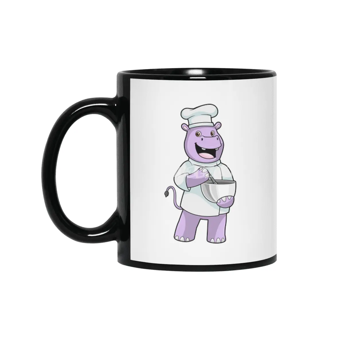 Hippo as Chef with Bowl Siyah Kupa