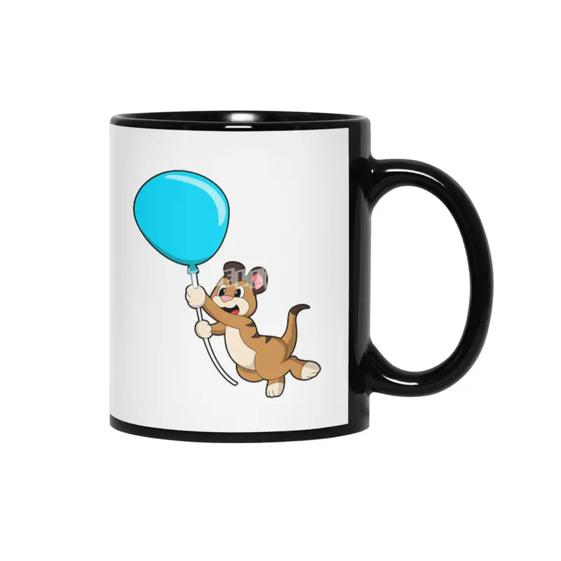 Meerkat with Balloon Siyah Kupa