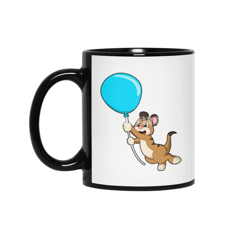 Meerkat with Balloon Siyah Kupa