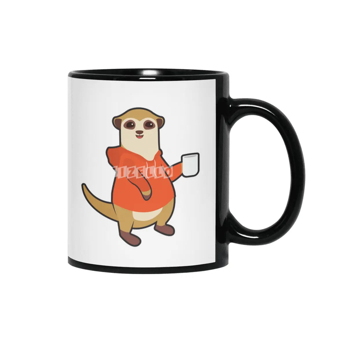 Meerkat with Cup of Coffee Siyah Kupa