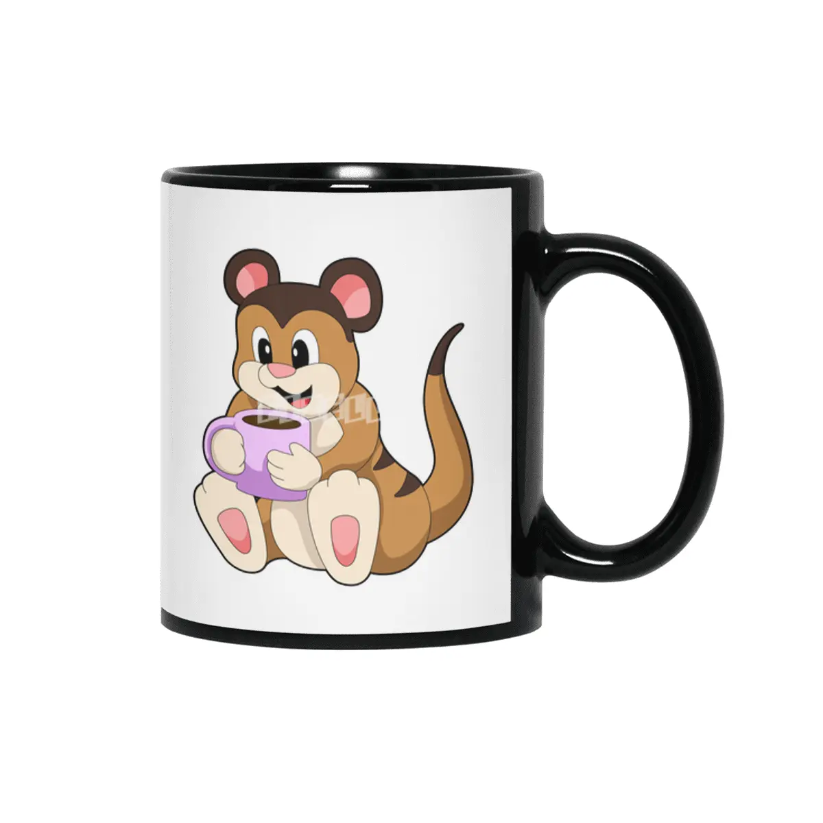 Meerkat with Cup of Coffee Siyah Kupa