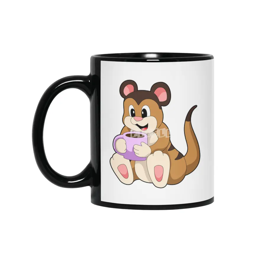 Meerkat with Cup of Coffee Siyah Kupa