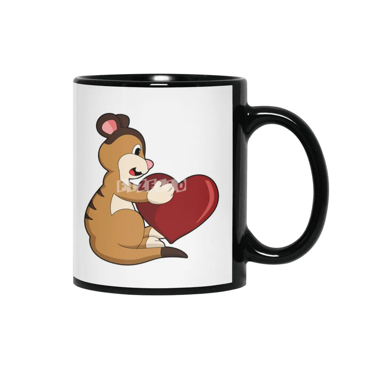 Meerkat with Heart Siyah Kupa