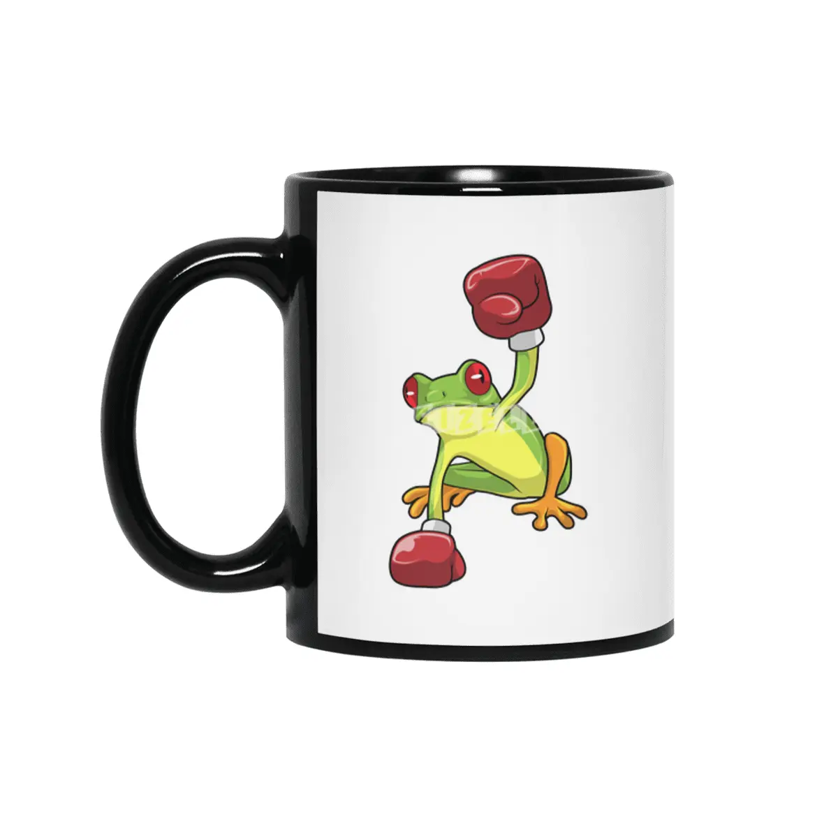 Frog at Boxing with Boxing gloves Siyah Kupa