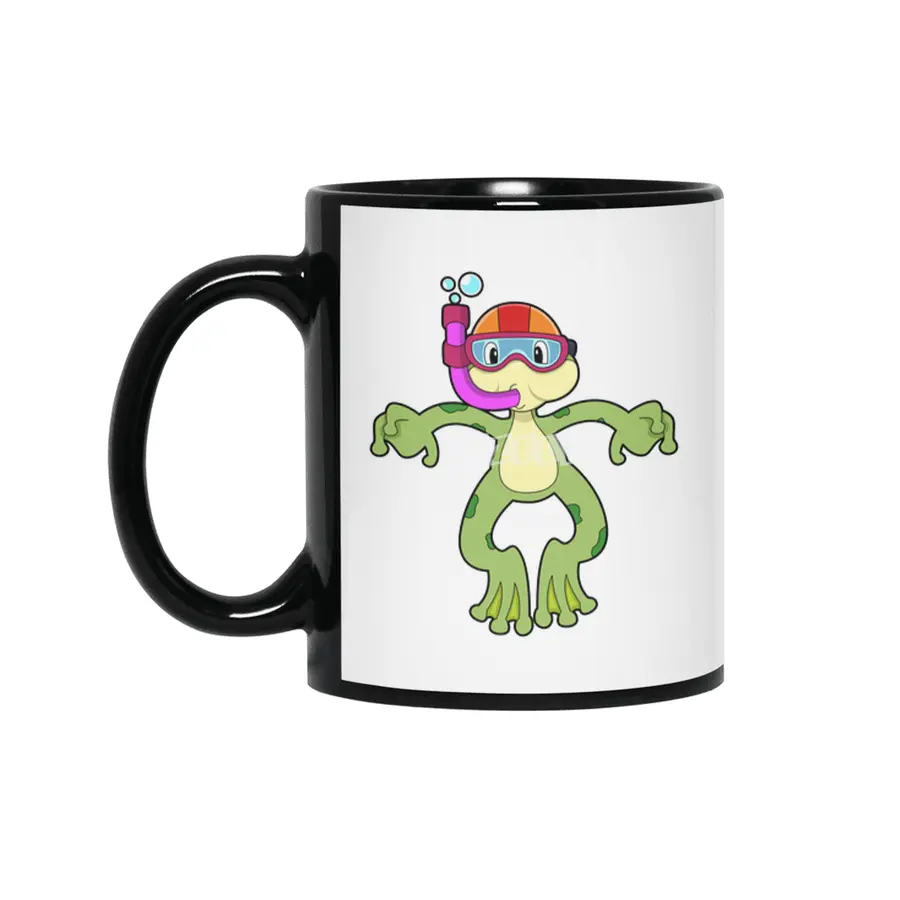 Frog at Diving with Snorkel Siyah Kupa