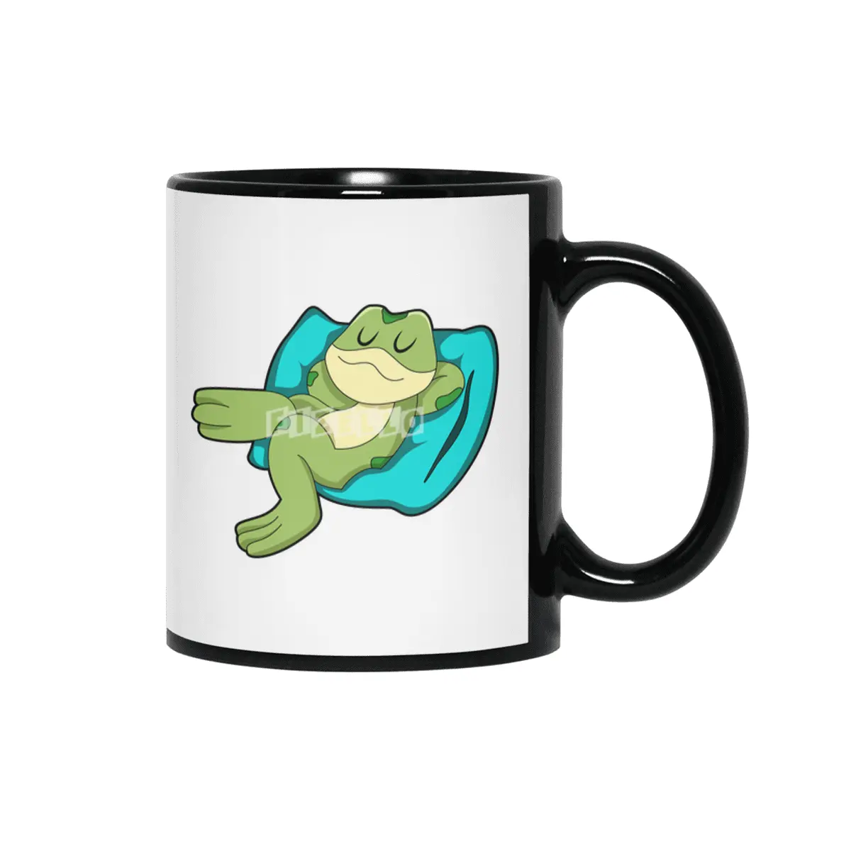 Frog at Sleeping with Pillow Siyah Kupa