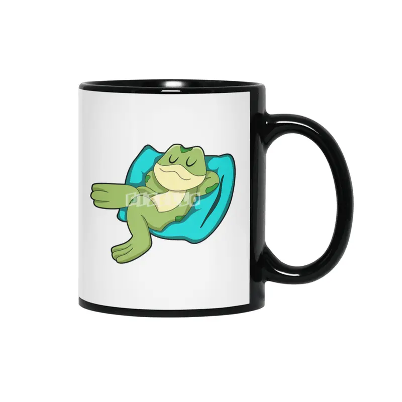 Frog at Sleeping with Pillow Siyah Kupa
