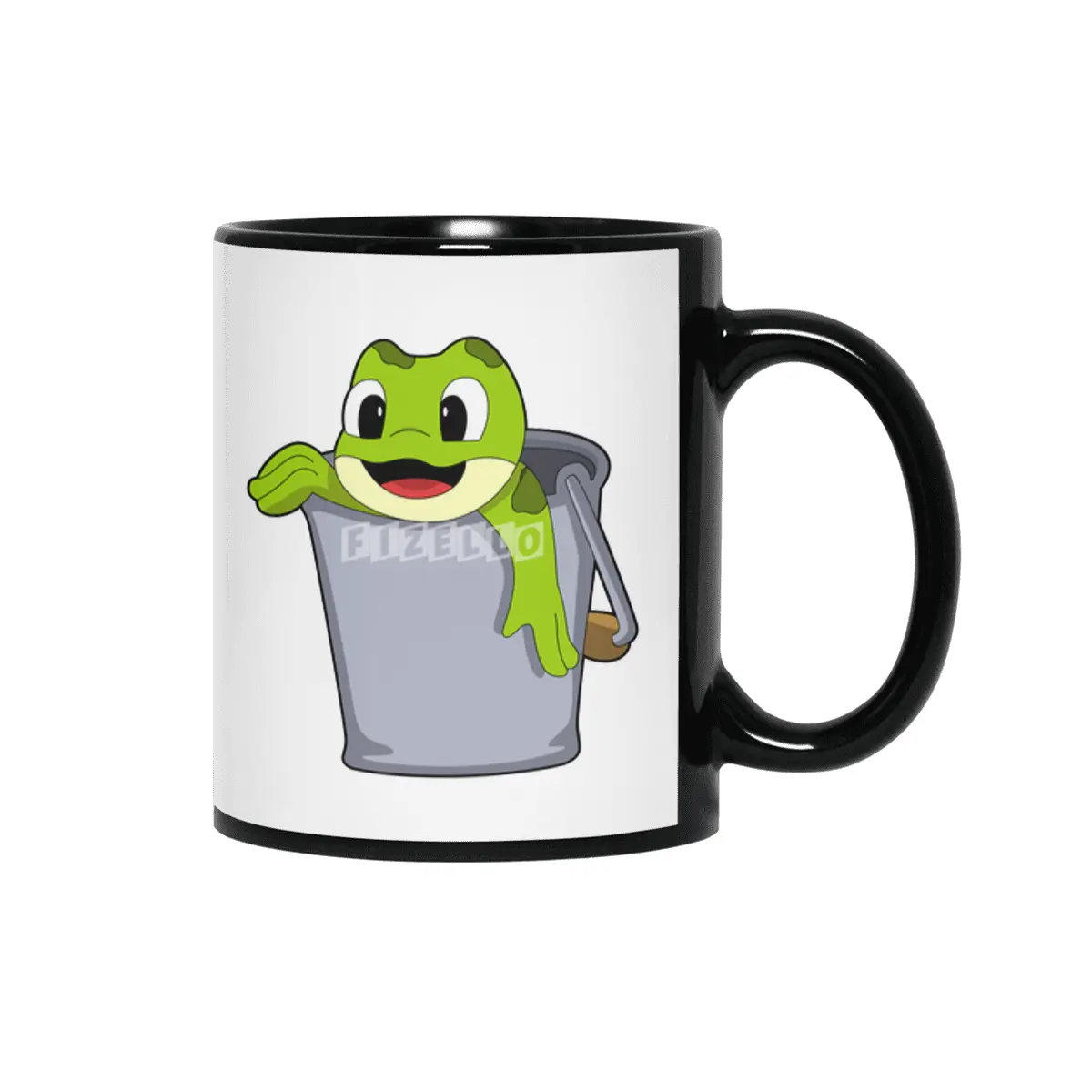 Frog in Bucket Siyah Kupa
