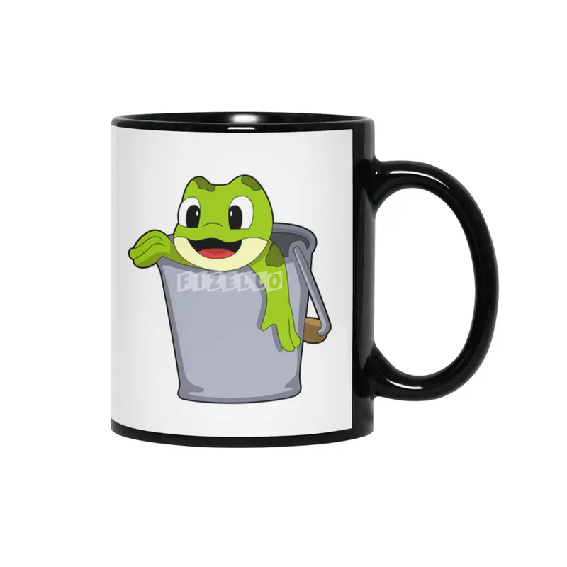 Frog in Bucket Siyah Kupa