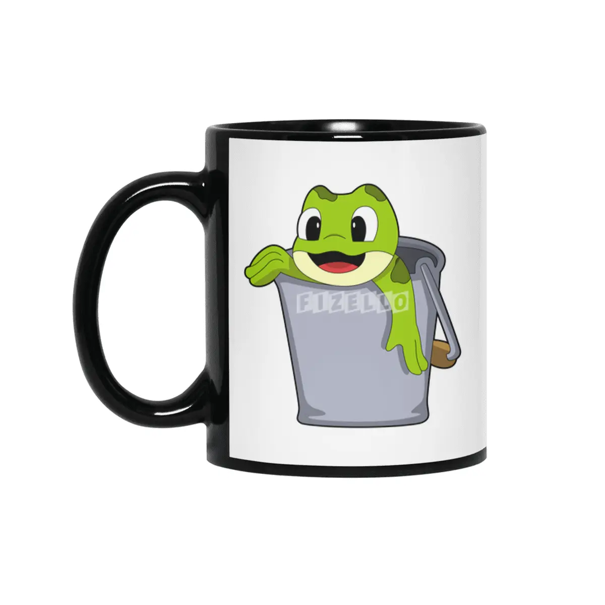 Frog in Bucket Siyah Kupa