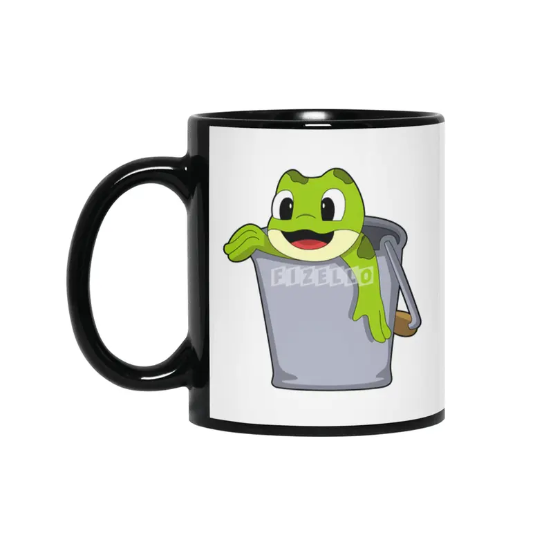 Frog in Bucket Siyah Kupa