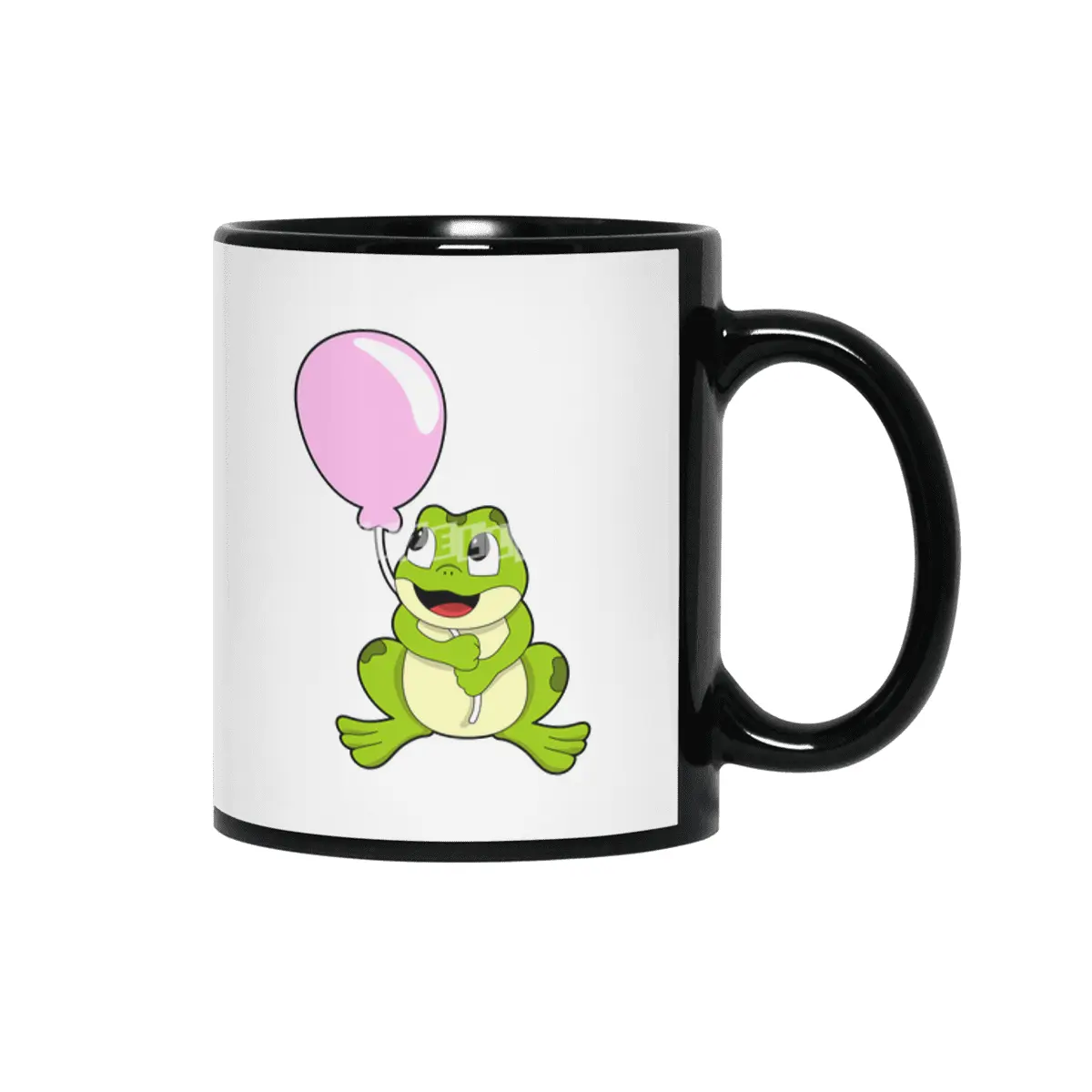 Frog with Balloon Siyah Kupa