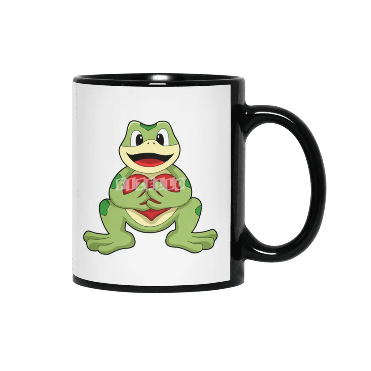 Frog with Heart Siyah Kupa