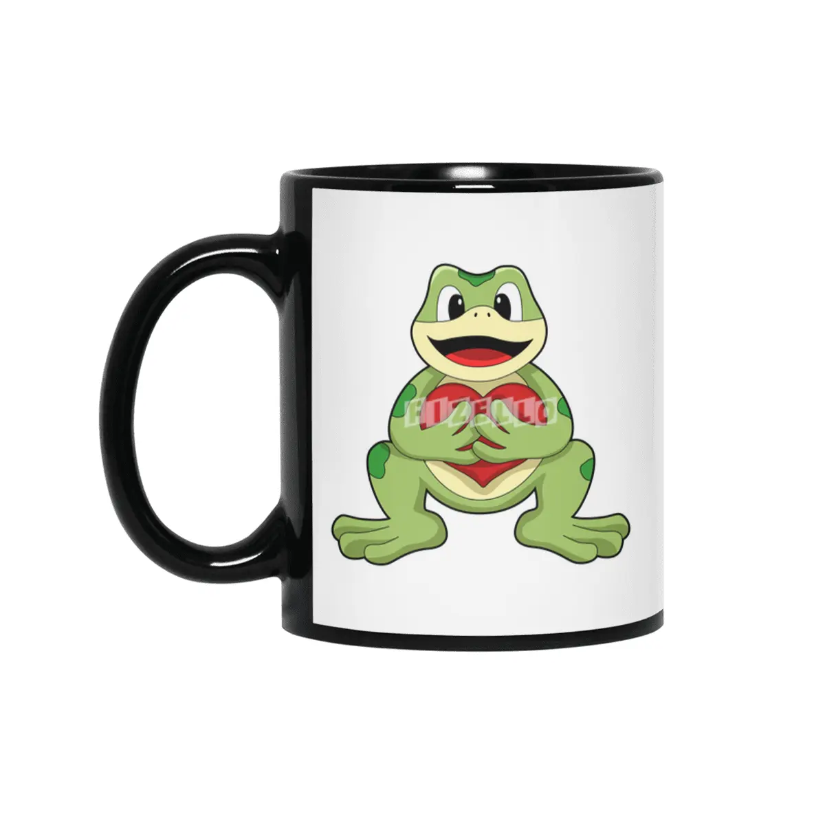 Frog with Heart Siyah Kupa