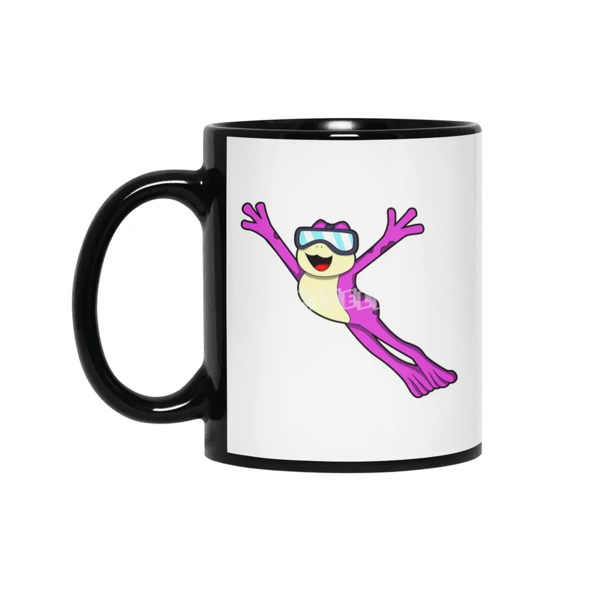 Frog with Sunglasses Siyah Kupa