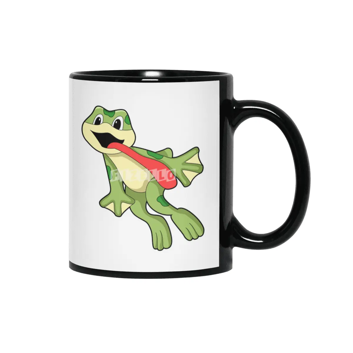 Frog with Tongue out Siyah Kupa