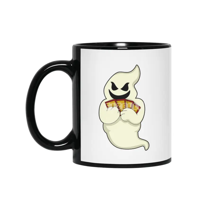 Ghost at Poker with Poker cards Siyah Kupa