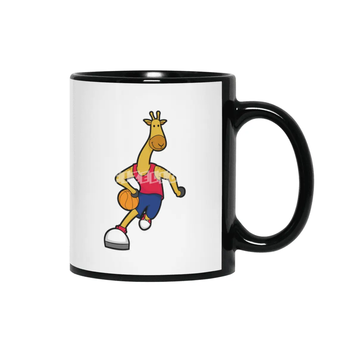 Giraffe as Basketball player with Basketball ball Siyah Kupa
