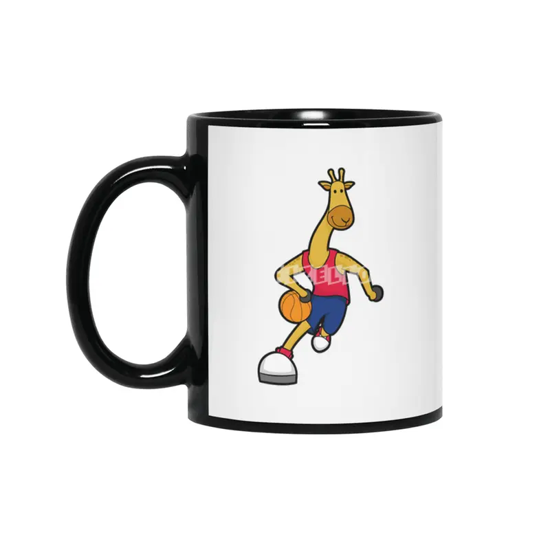 Giraffe as Basketball player with Basketball ball Siyah Kupa
