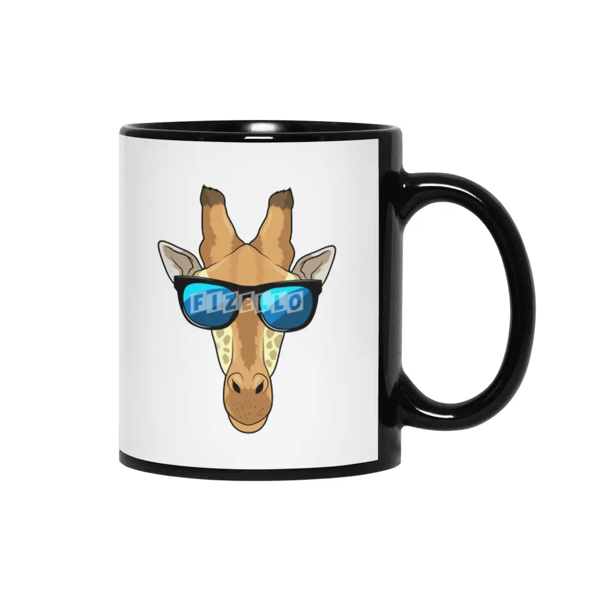 Giraffe with Sunglasses Siyah Kupa