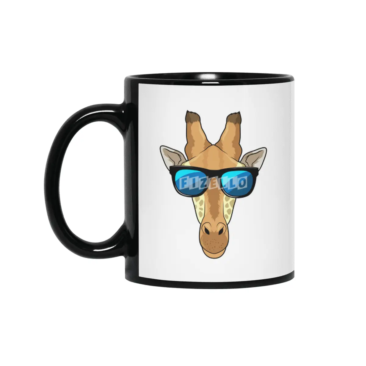 Giraffe with Sunglasses Siyah Kupa