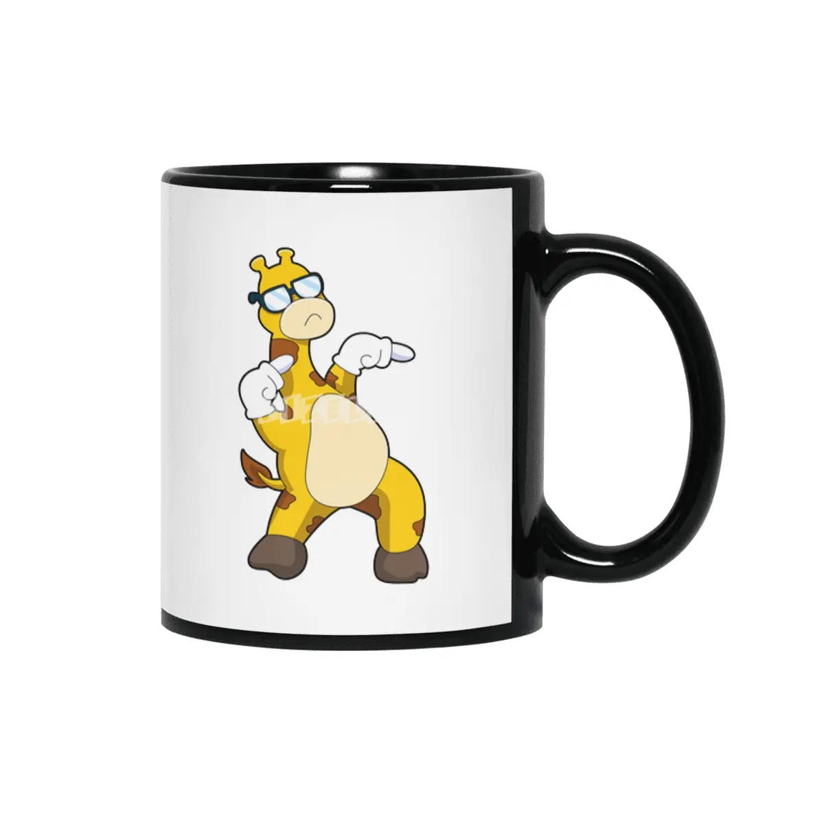 Giraffe with Sunglasses Siyah Kupa